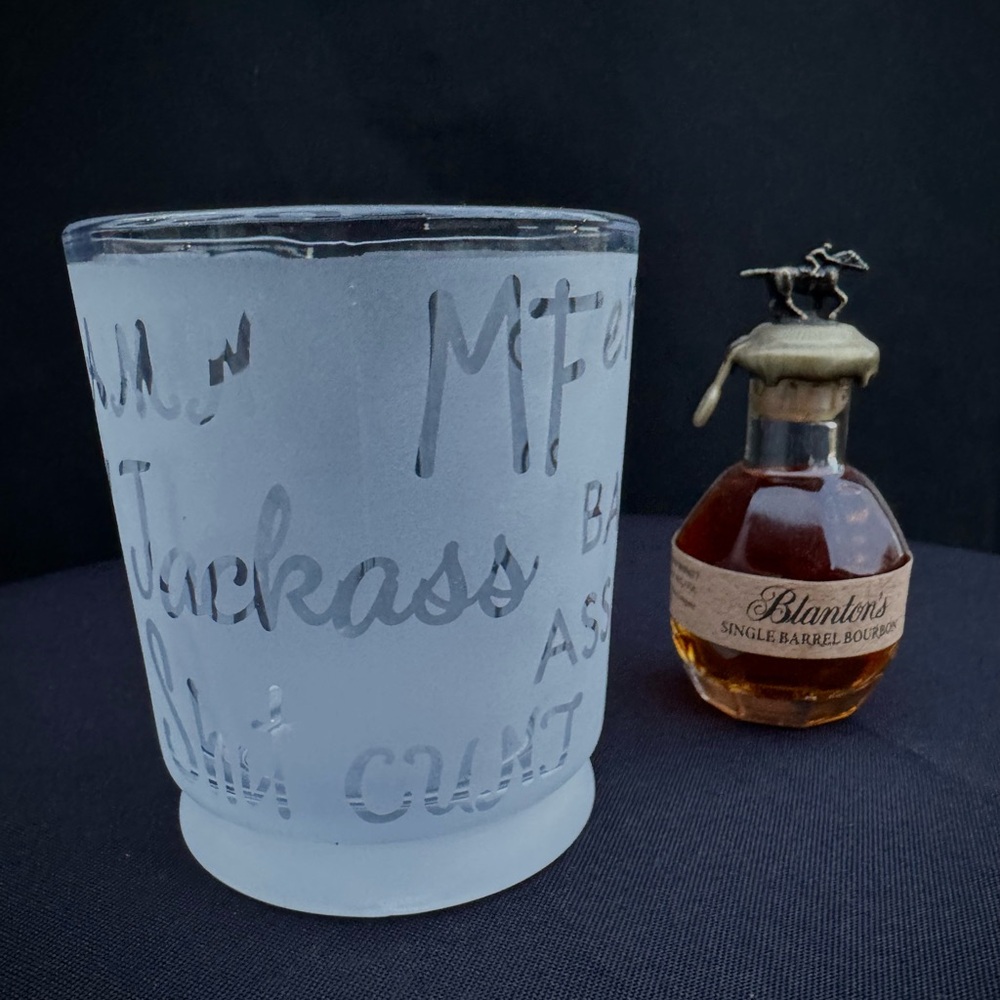 Frosted Glass with Engraved Text